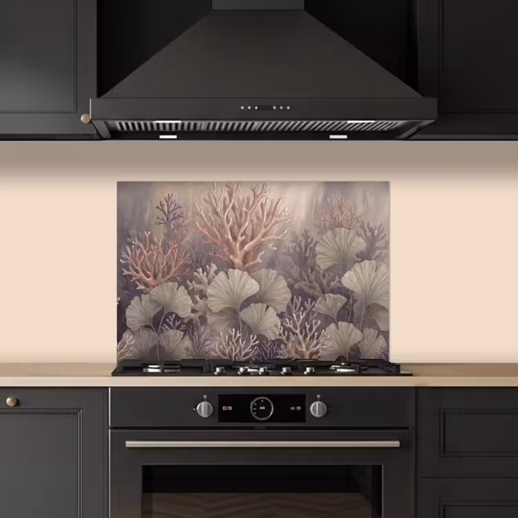 Spatscherm keuken - Plant - Bladeren - Zee - Illustratie - Groen — 2