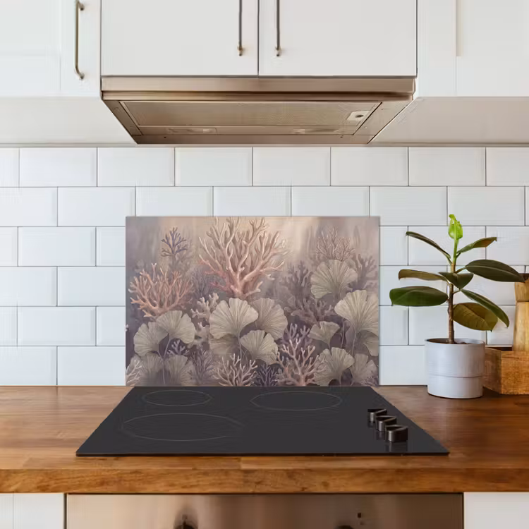 Spatscherm keuken - Plant - Bladeren - Zee - Illustratie - Groen — 6
