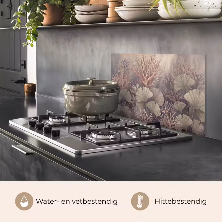 Spatscherm keuken - Plant - Bladeren - Zee - Illustratie - Groen — 7