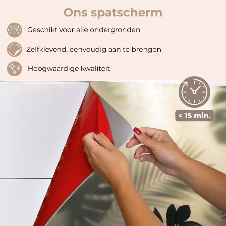 Spatscherm keuken - Planten - Bladeren - Schaduwen - Groen - Modern — 4