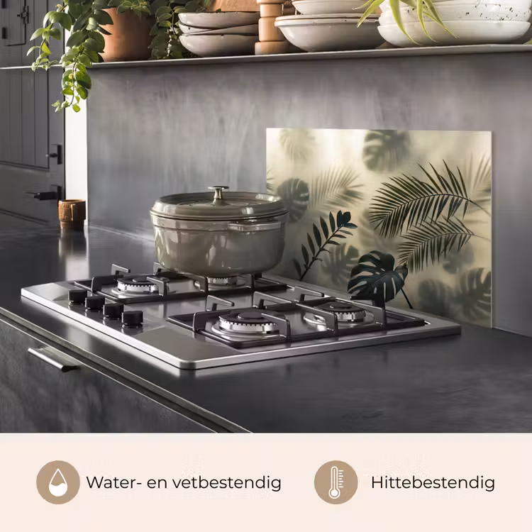 Spatscherm keuken - Planten - Bladeren - Schaduwen - Groen - Modern — 7