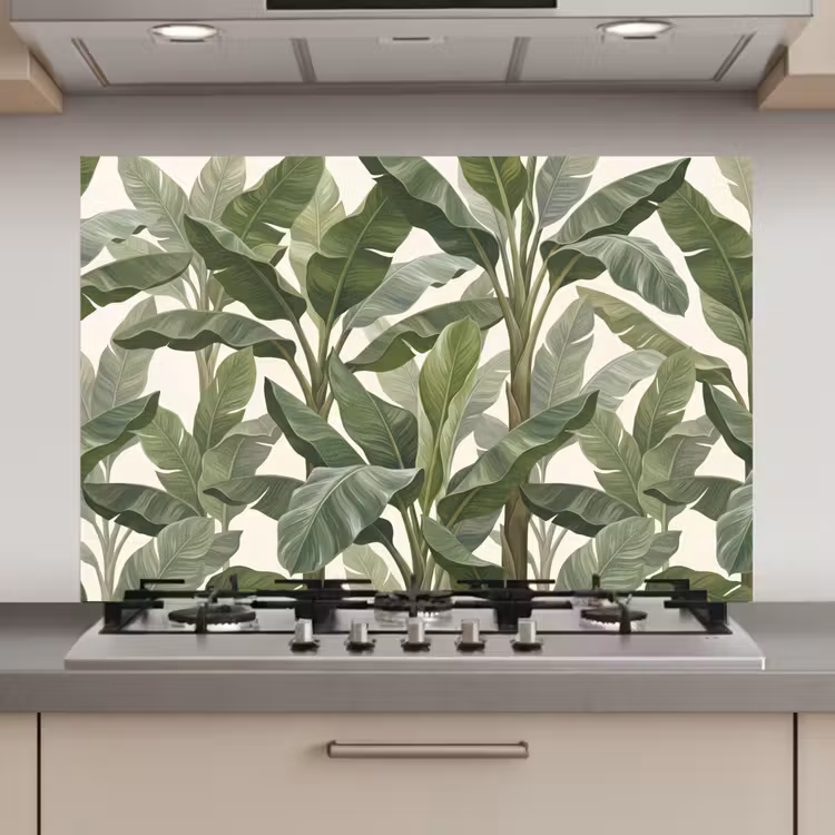 Spatscherm keuken - Planten - Bladeren - Tropisch - Groen — 1