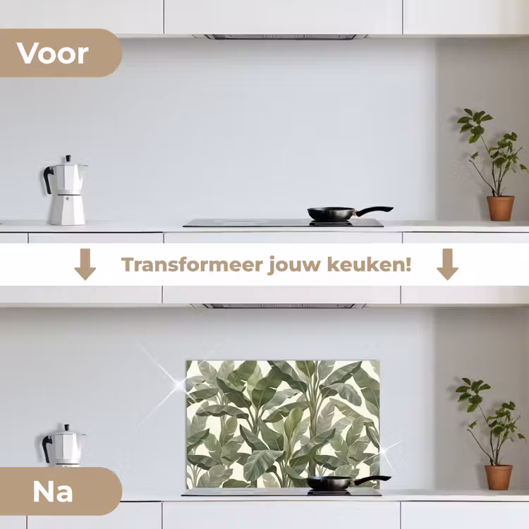 Spatscherm keuken - Planten - Bladeren - Tropisch - Groen — 3
