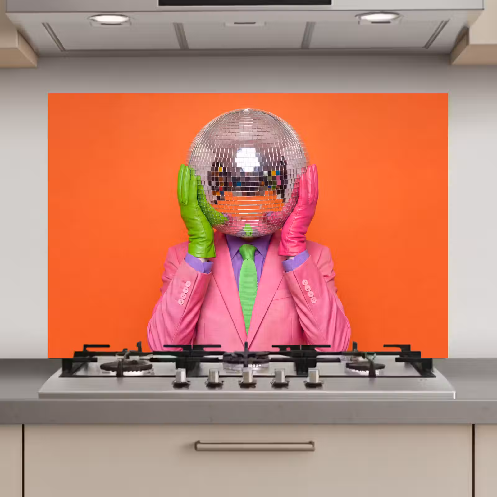 Spatscherm keuken - Kunst - Disco bal - Kleurrijk - Modern - Studio — 1