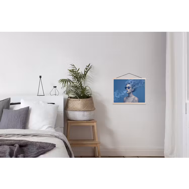 Schoolplaat - Portret - Zonnebril - Rook - Abstract - Blauw — 2