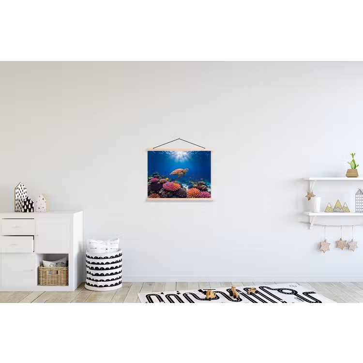 Schoolplaat - Schildpad - Koraalrif - Oceaan - Dieren - Blauw — 3