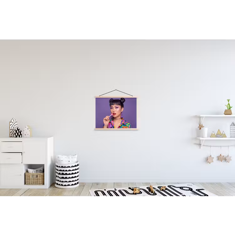 Schoolplaat - Vrouw - Portret - Make-up - Paars - Levendig — 3