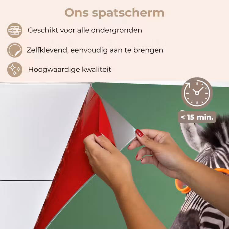 Spatscherm keuken - Dier - Bril - Bel - Modern - Groen — 4