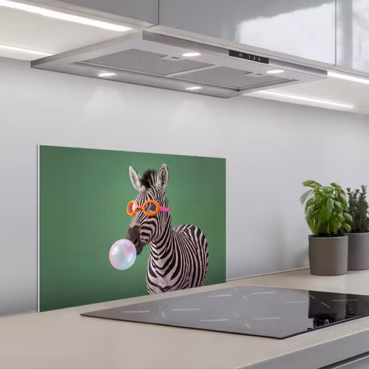 Spatscherm keuken - Dier - Bril - Bel - Modern - Groen — 5