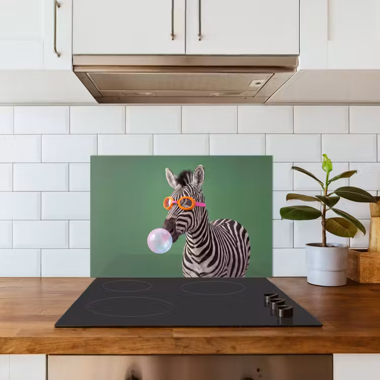 Spatscherm keuken - Dier - Bril - Bel - Modern - Groen — 6
