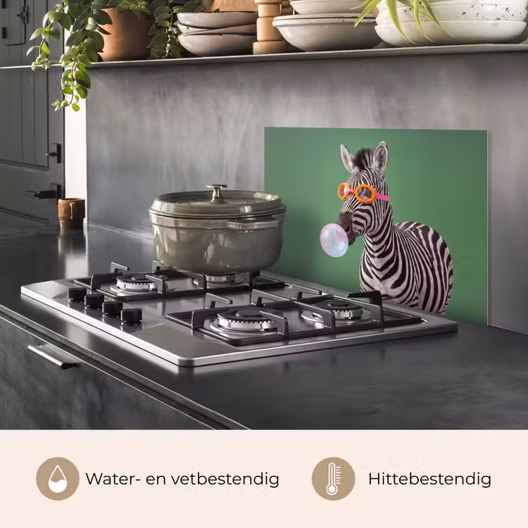 Spatscherm keuken - Dier - Bril - Bel - Modern - Groen — 7