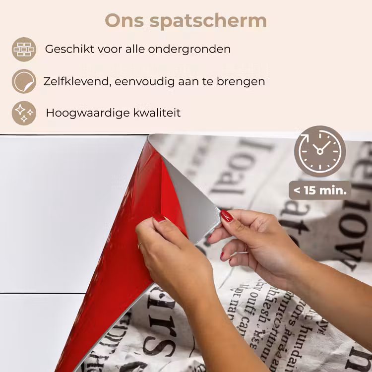 Spatscherm keuken - Krant - Gekreukeld - Textuur - Vintage - Zwart-wit — 4