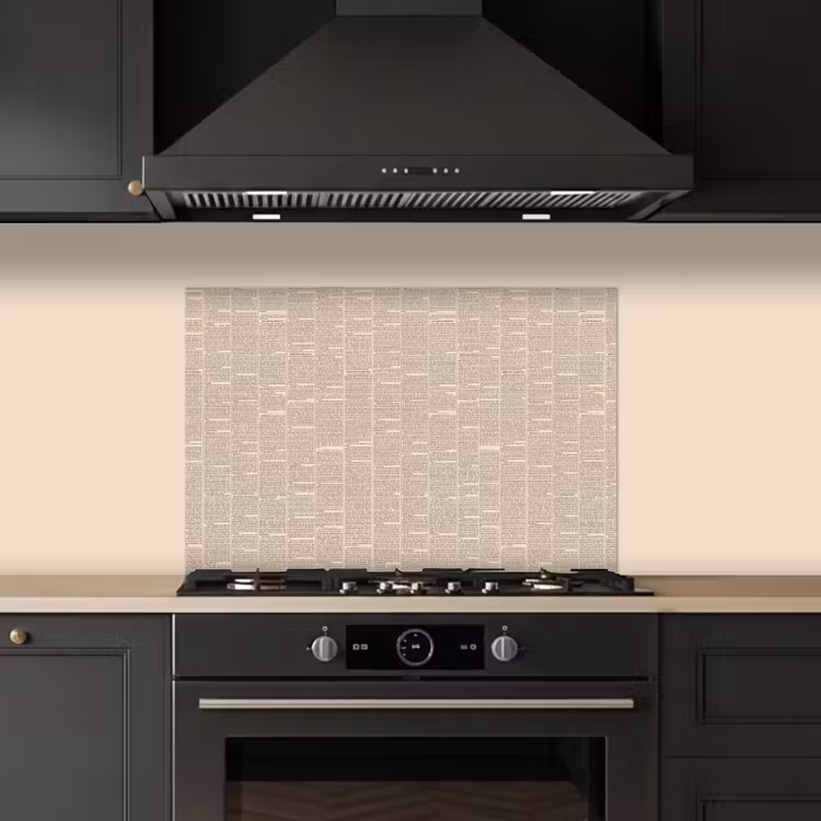 Spatscherm keuken - Krant - Nieuws - Historisch - Vintage - Beige — 2