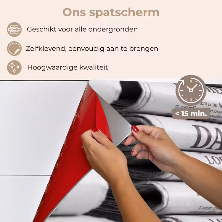 Spatscherm keuken - Krant - Stapel - Nieuws - Zwart-wit - Media — 4