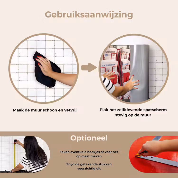 Spatscherm keuken - Kranten - Rek - Stedelijk - Dagelijks leven - Rood — 8