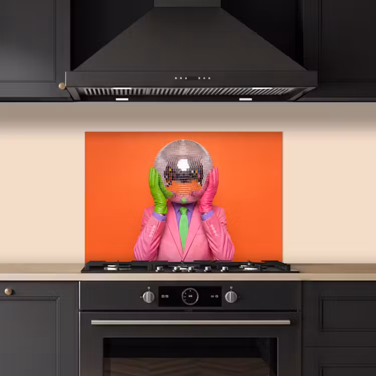 Spatscherm keuken - Kunst - Disco bal - Kleurrijk - Modern - Studio — 2