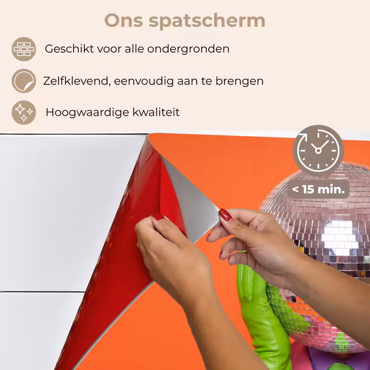 Spatscherm keuken - Kunst - Disco bal - Kleurrijk - Modern - Studio — 4
