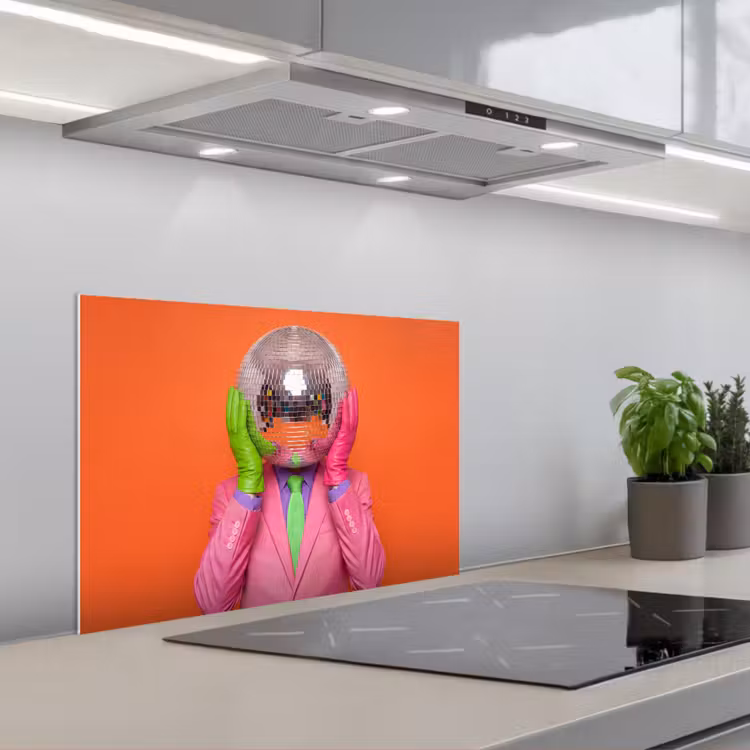 Spatscherm keuken - Kunst - Disco bal - Kleurrijk - Modern - Studio — 5