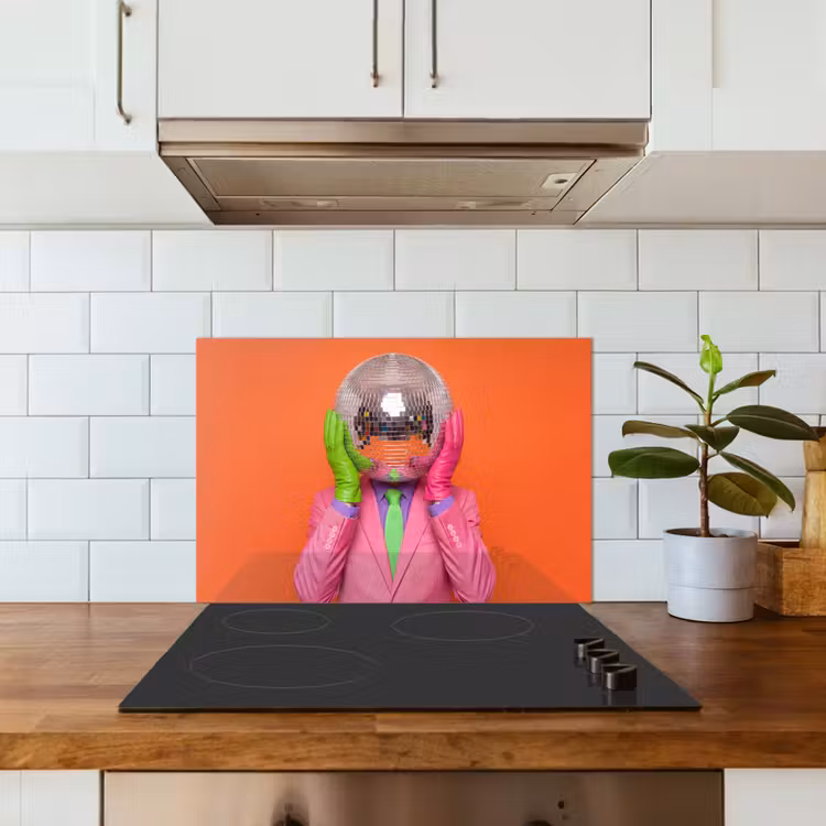 Spatscherm keuken - Kunst - Disco bal - Kleurrijk - Modern - Studio — 6