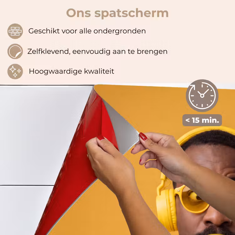 Spatscherm keuken - Man - Bubblegum - Portret - Geel - Modern — 4