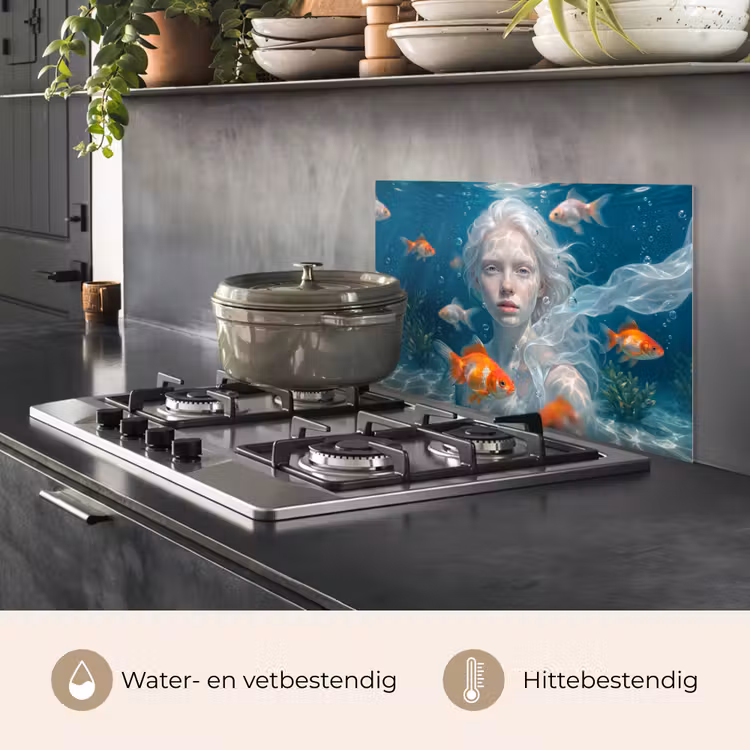 Spatscherm keuken - Mens - Onderwater - Vis - Modern - Blauw — 7
