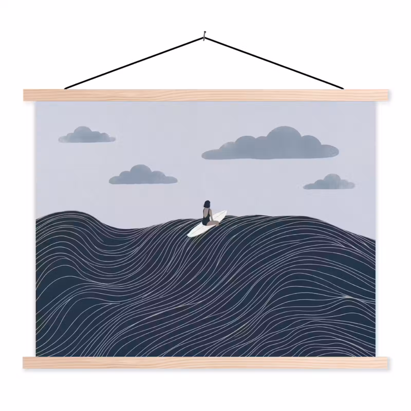 Schoolplaat - Persoon - Surfen - Oceaan - Natuur - Modern — 1