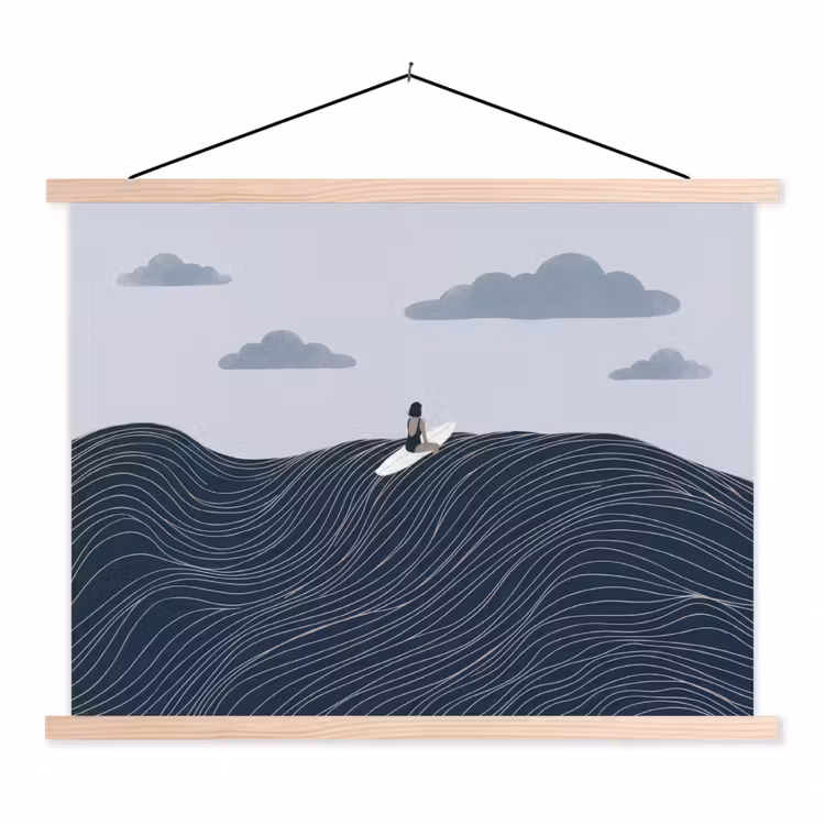 Schoolplaat - Persoon - Surfen - Oceaan - Natuur - Modern — 1