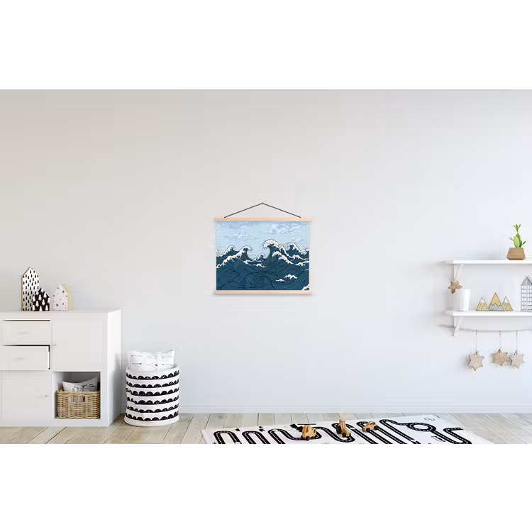 Schoolplaat - Zee - Golven - Japans - Natuur - Blauw — 3