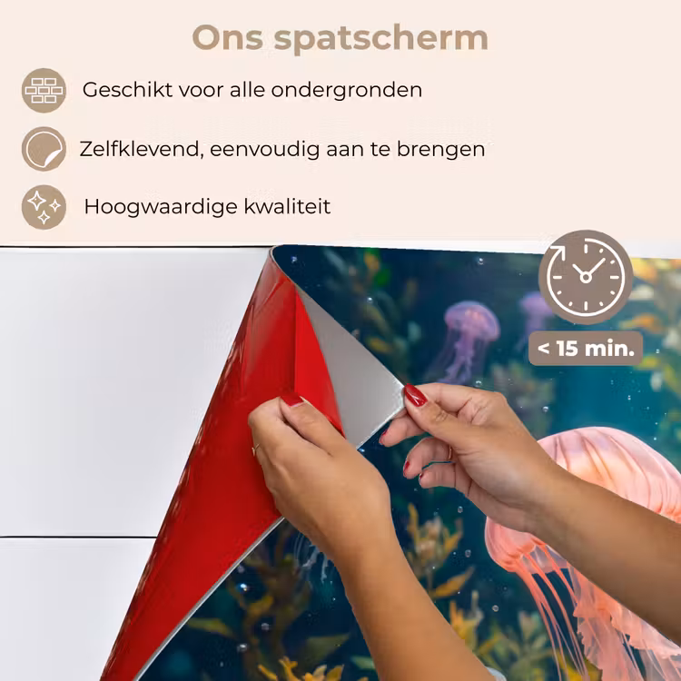 Spatscherm keuken - Kwal - Roze - Onderwater - Zeeleven - Dieren — 4