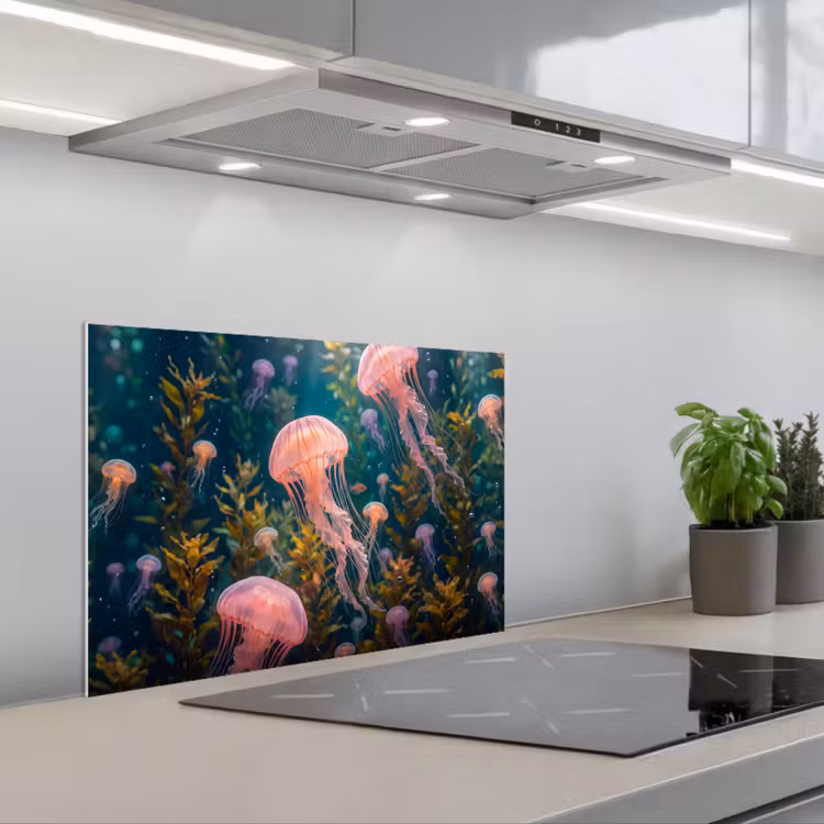 Spatscherm keuken - Kwal - Roze - Onderwater - Zeeleven - Dieren — 5