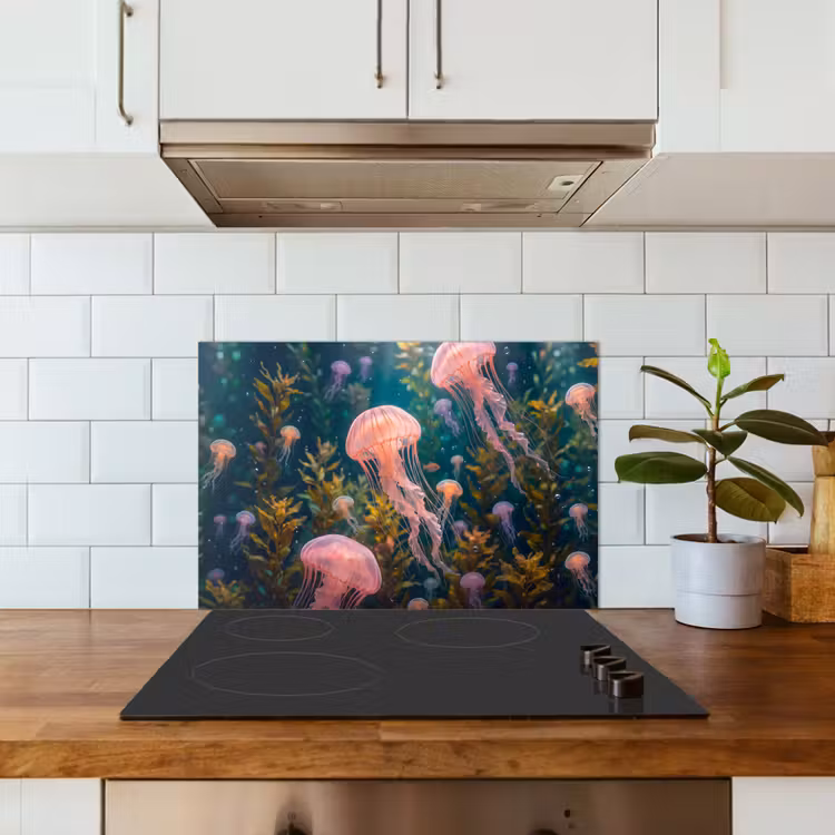 Spatscherm keuken - Kwal - Roze - Onderwater - Zeeleven - Dieren — 6