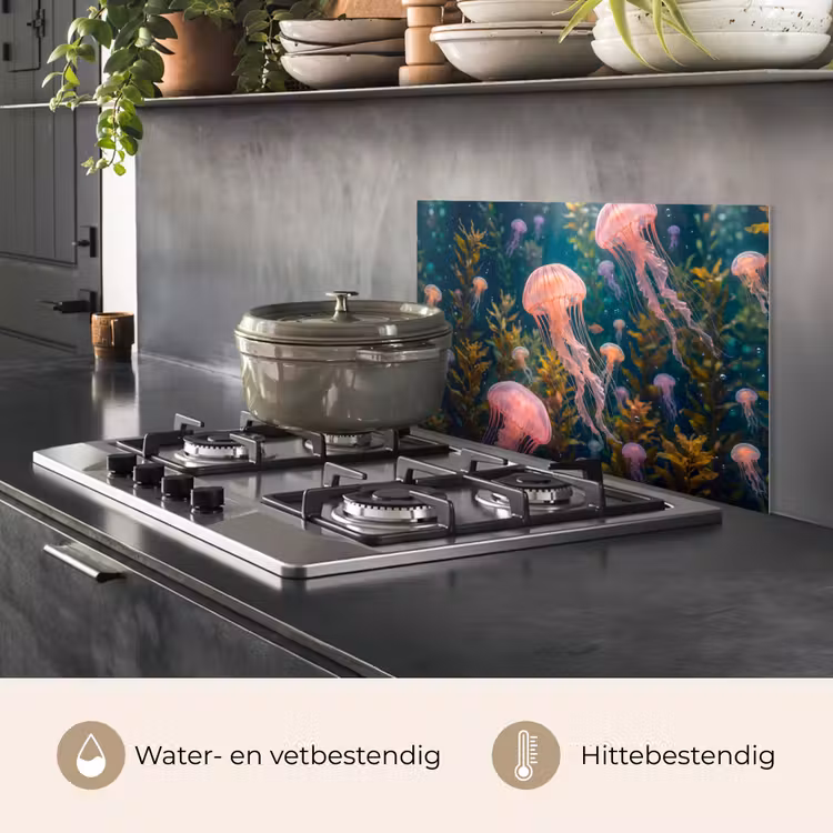 Spatscherm keuken - Kwal - Roze - Onderwater - Zeeleven - Dieren — 7