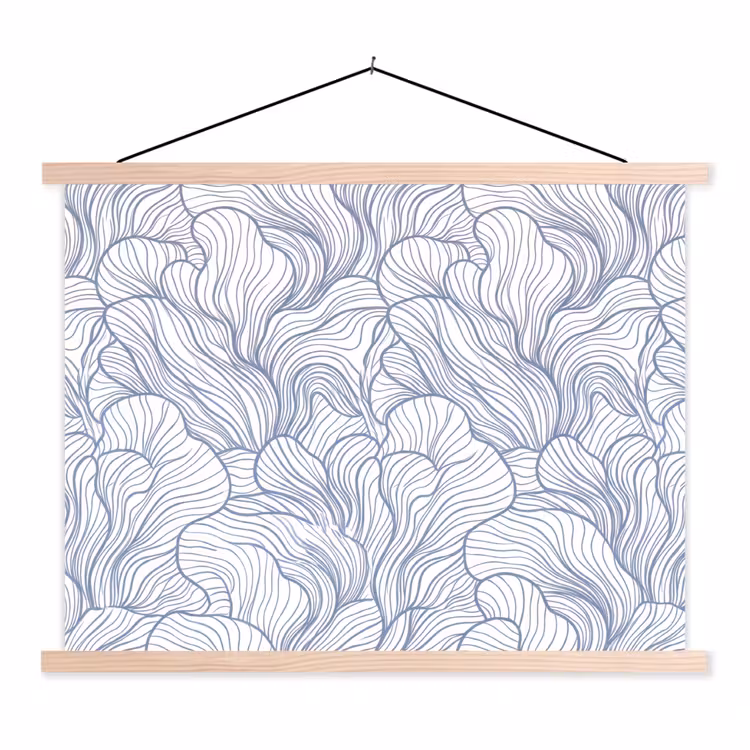 Schoolplaat - Patroon - Lijnen - Organisch - Abstract - Blauw — 1