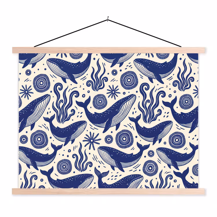 Schoolplaat - Walvis - Onderwater - Dieren - Abstract - Blauw — 1