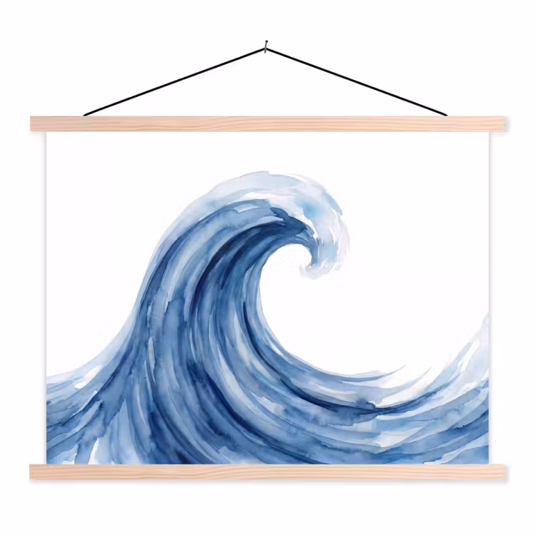 Schoolplaat - Water - Beweging - Natuur - Modern - Blauw — 1