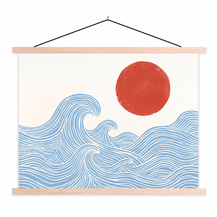 Schoolplaat - Zon - Golven - Oceaan - Abstract - Rood — 1