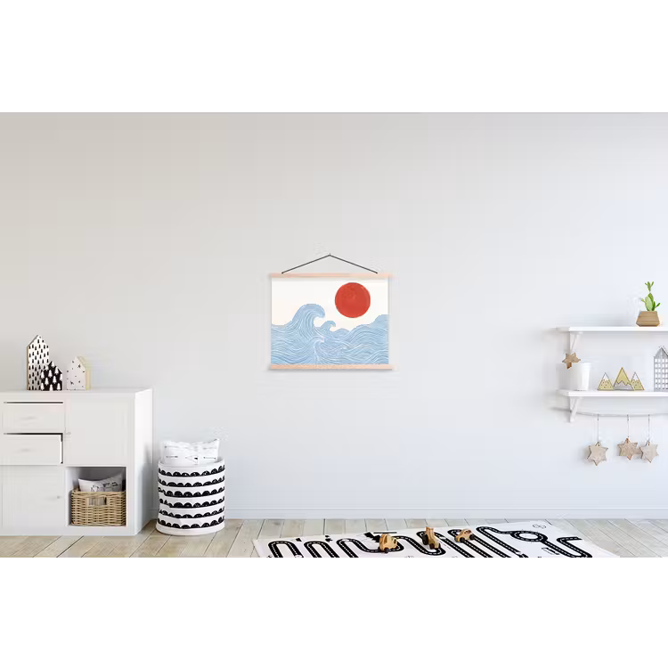 Schoolplaat - Zon - Golven - Oceaan - Abstract - Rood — 3