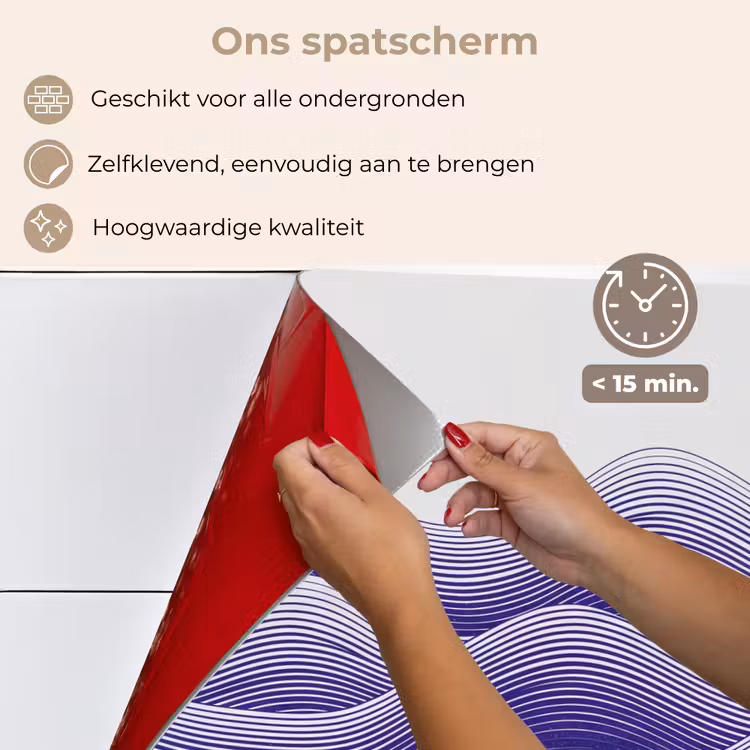 Spatscherm keuken - Golven - Zon - Natuur - Abstract - Rood — 4