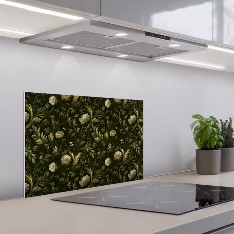 Spatscherm keuken - Botanisch - Naadloos - Bloemen — 5