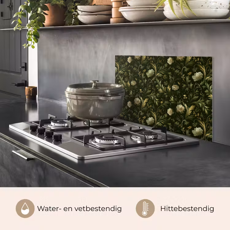 Spatscherm keuken - Botanisch - Naadloos - Bloemen — 7