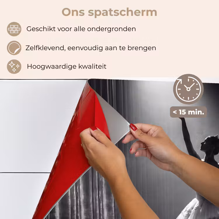Spatscherm keuken - Danser - Podium - Zwart-wit - Kunst - Klassiek — 4