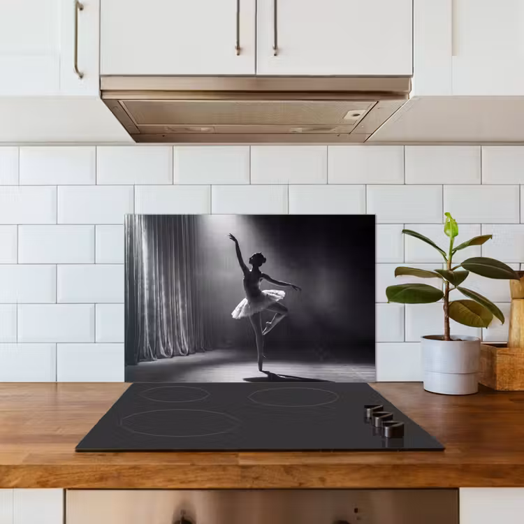 Spatscherm keuken - Danser - Podium - Zwart-wit - Kunst - Klassiek — 6