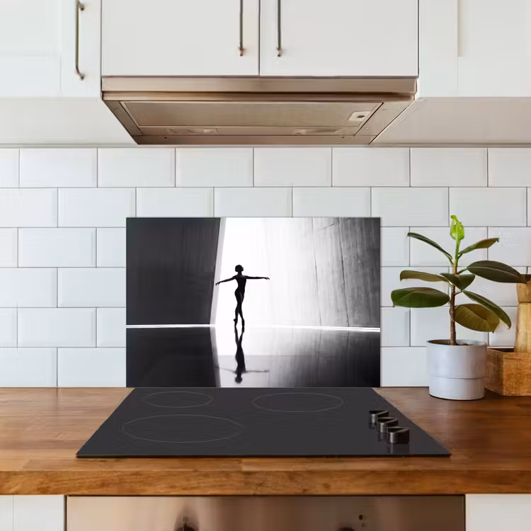 Spatscherm keuken - Danser - Silhouette - Kunst - Modern - Zwart-wit — 6