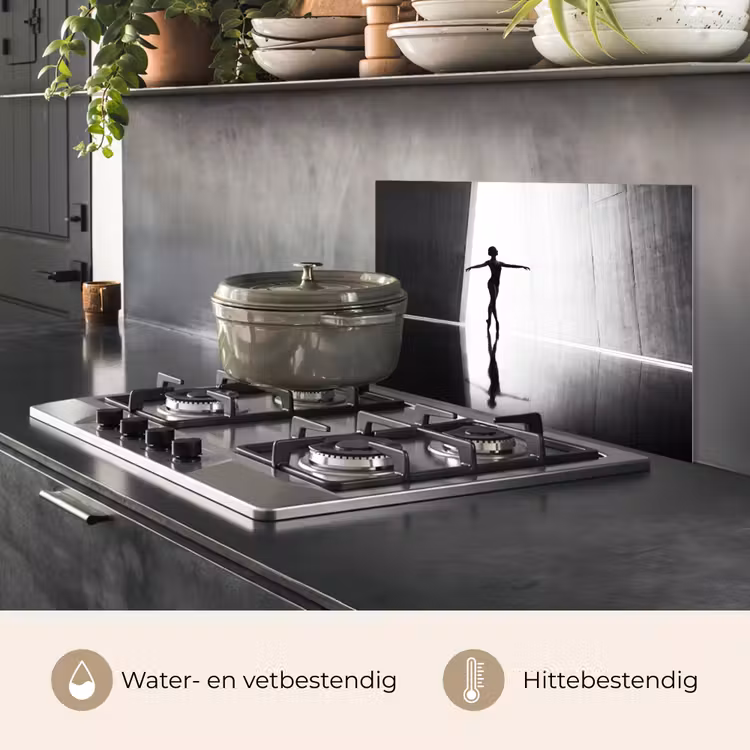 Spatscherm keuken - Danser - Silhouette - Kunst - Modern - Zwart-wit — 7