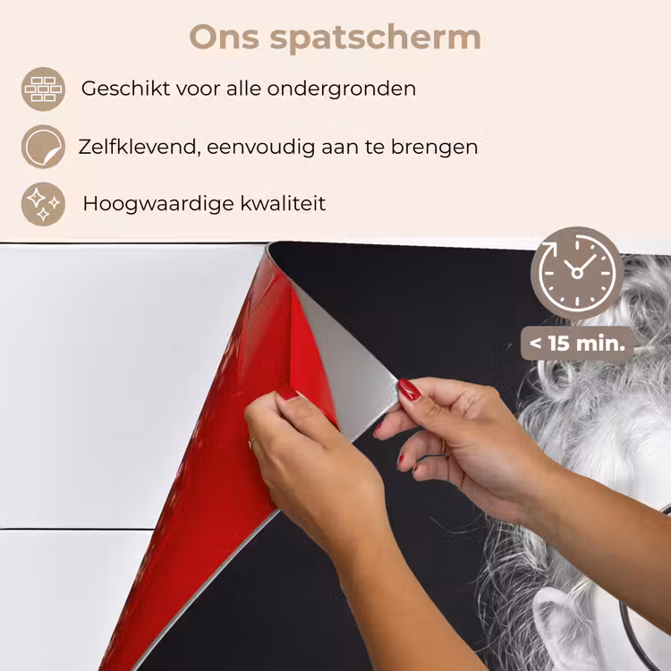 Spatscherm keuken - Kind - Vergrootglas - Portret - Zwart-wit — 4