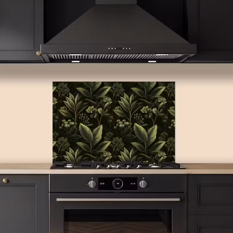 Spatscherm keuken - Klassiek - Donker - Botanisch - Planten — 2