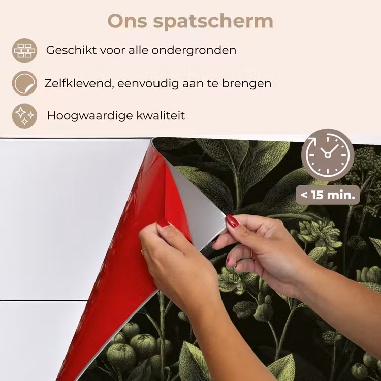 Spatscherm keuken - Klassiek - Donker - Botanisch - Planten — 4