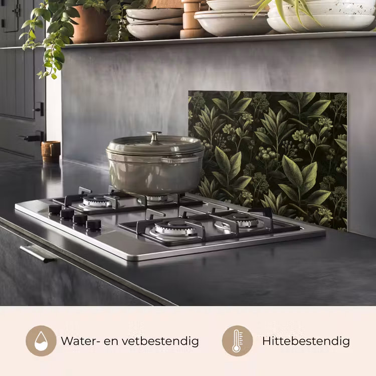 Spatscherm keuken - Klassiek - Donker - Botanisch - Planten — 7
