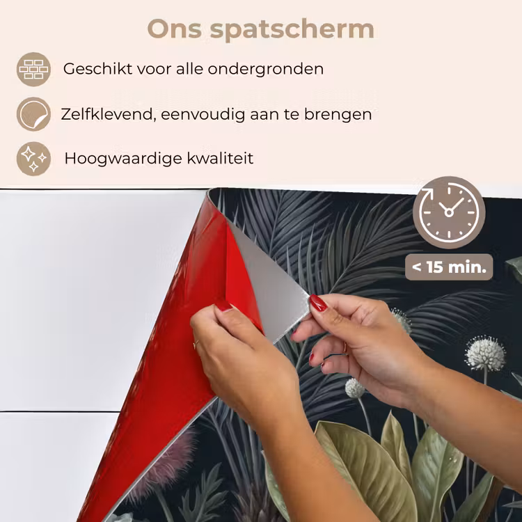 Spatscherm keuken - Planten - Tropisch - Botanisch - Donker - Groen — 4