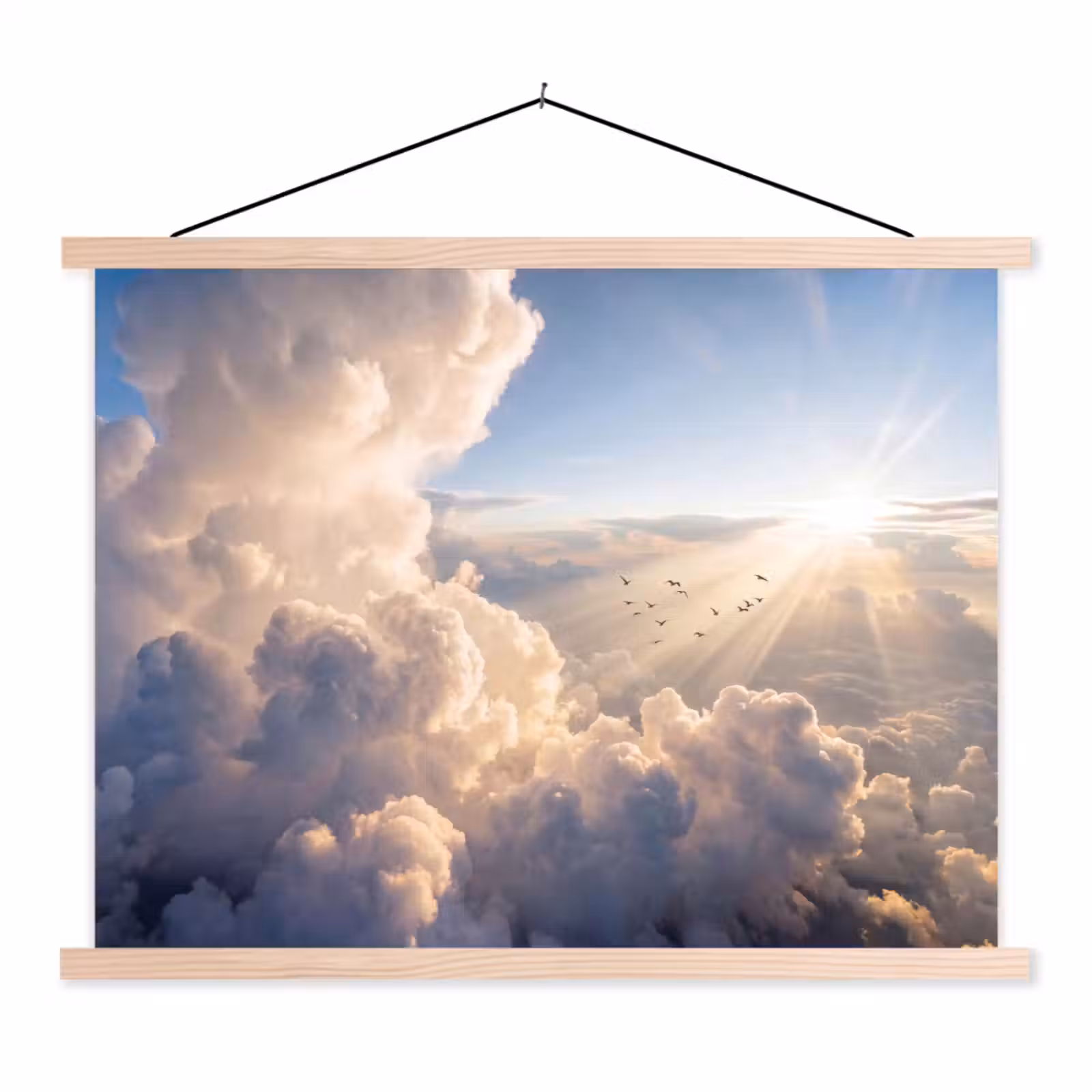 Schoolplaat - Wolken - Zonnestralen - Natuur - Wit — 1